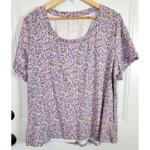J. Jill Plus Size Floral Everyday Cotton Tee Size 2X
